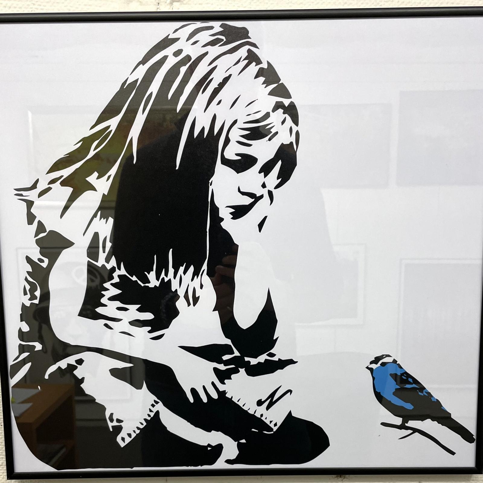 Banksy Girl with Blue Bird1