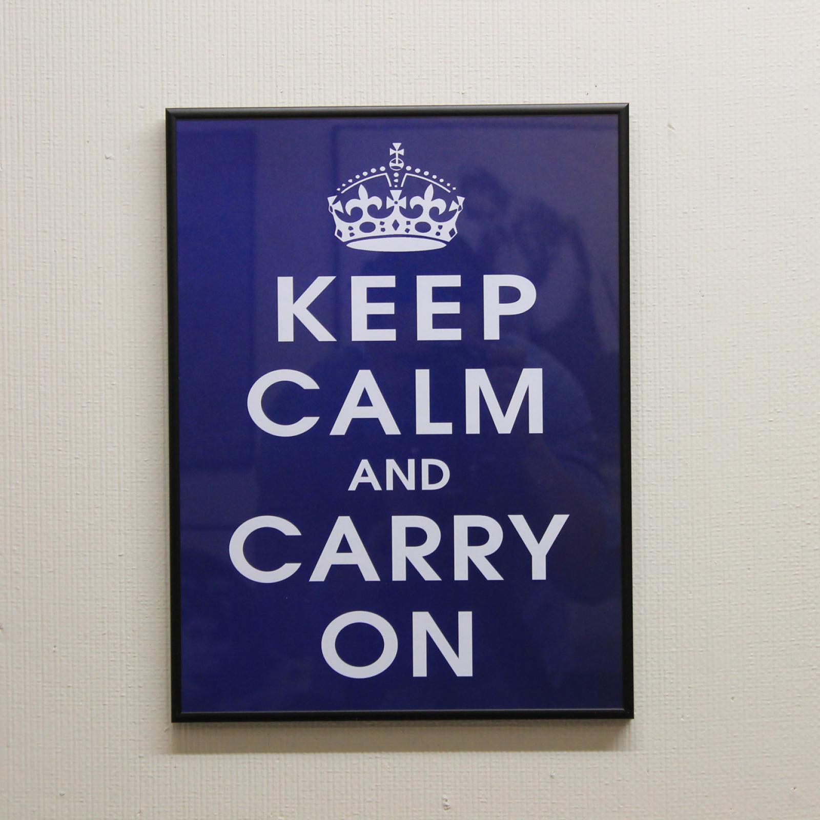 Keep Calm And Carry On Blue